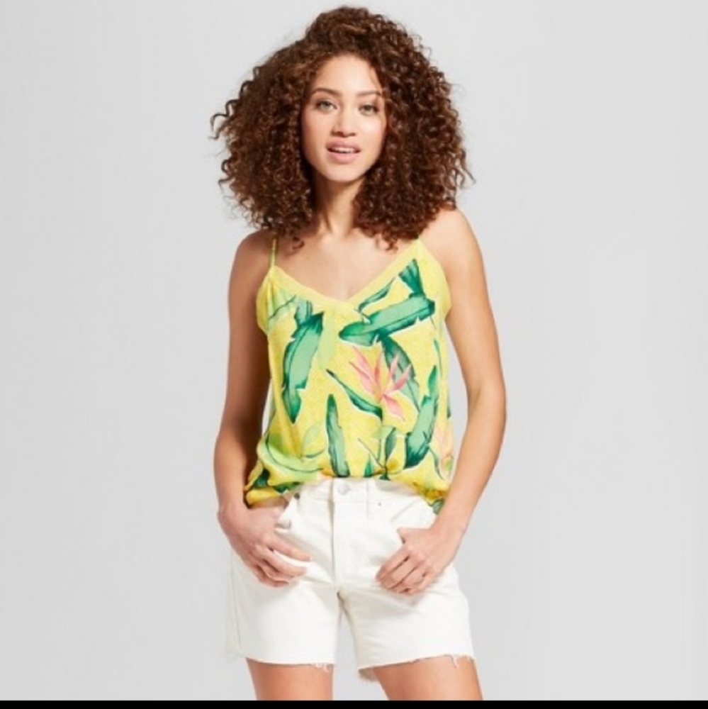A NEW DAY Camisole, tropical yellow print